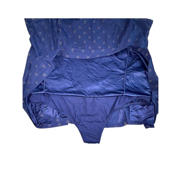 Vintage Robby Len Swim Suit Dress Womens Plus 30W Blue Gold Metal Decoration - Picture 3 of 10